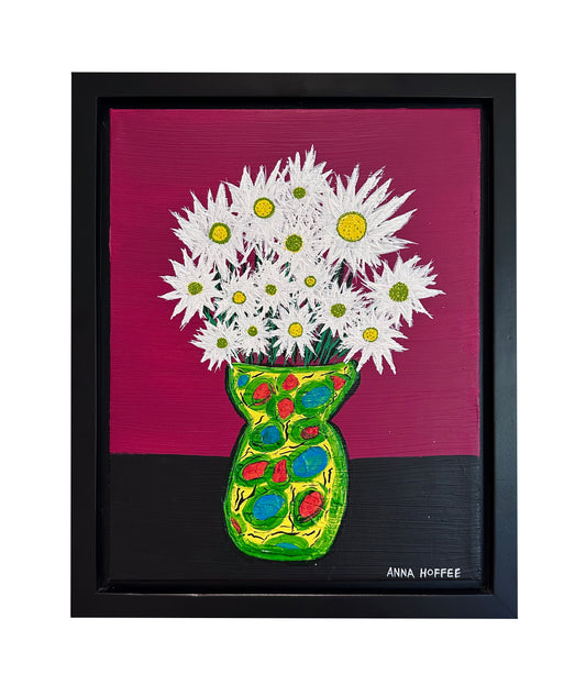Anna Hoffee Original Painting - A Vase of Glass Flowers on the Island of Murano