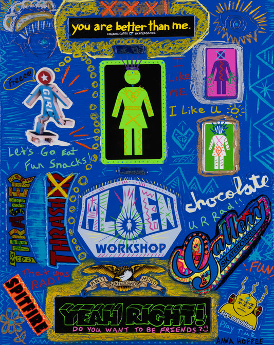 Anna Hoffee Mixed Media Painting - You Are Better Than Me - Yeah Right! Want To Be Friends?