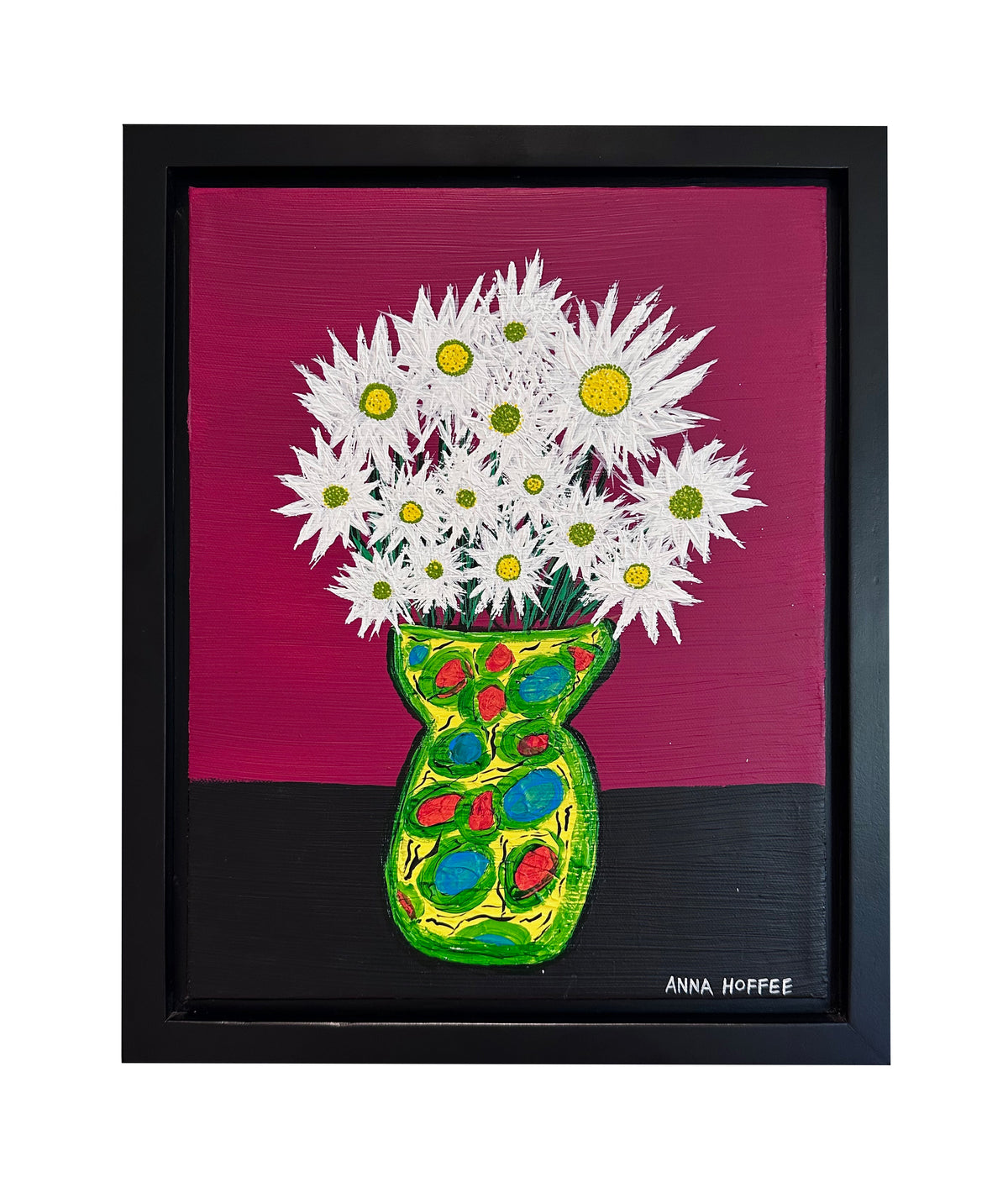 Anna Hoffee Original Painting - A Vase of Glass Flowers on the Island of Murano