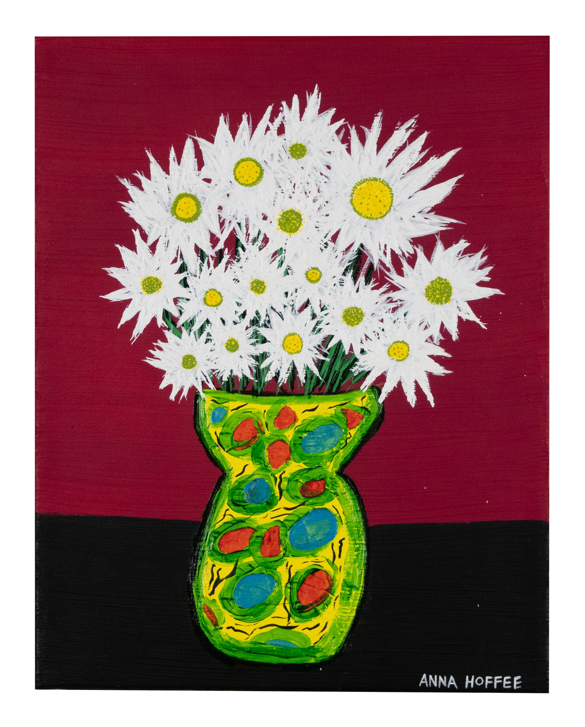 Anna Hoffee Original Painting - A Vase of Glass Flowers on the Island of Murano