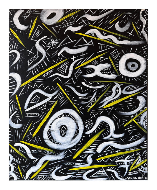 Ancient Abstract Painting - The Dragon's Pearl - By Anna Hoffee - Benefits ARK Pet Rescue