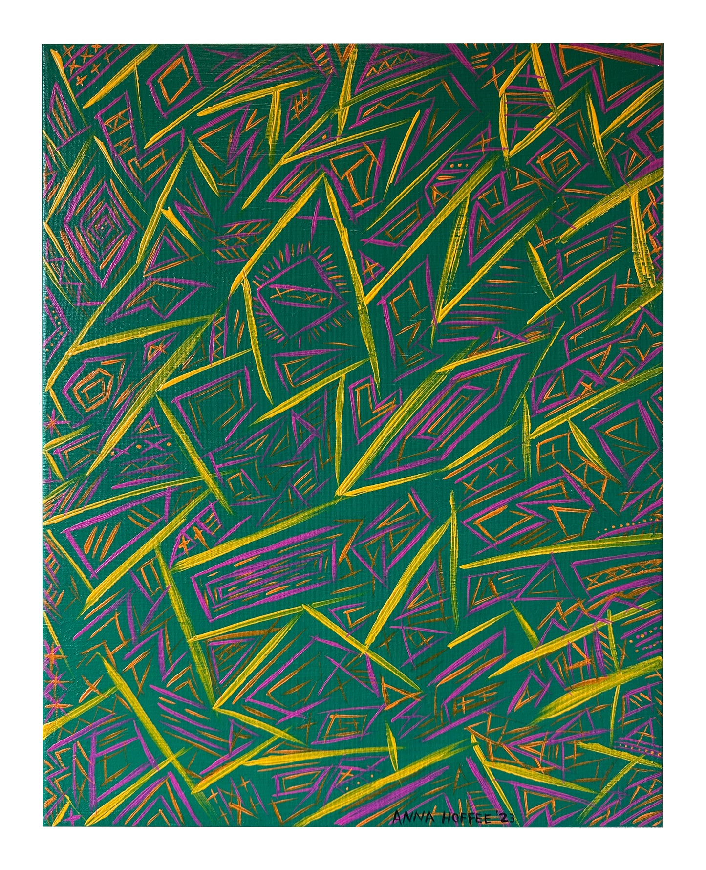 Ancient Abstract Painting - Merging Timelines - By Anna Hoffee - Benefits ARK Pet Rescue