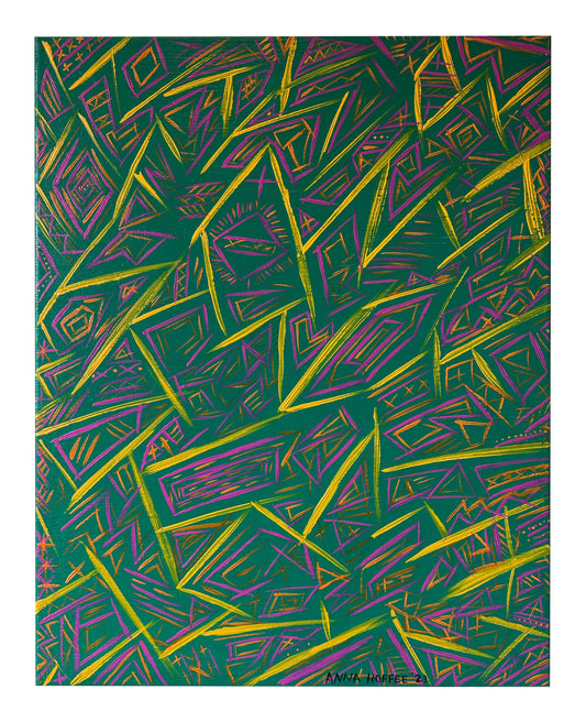 Ancient Abstract Painting - Merging Timelines - By Anna Hoffee - Benefits ARK Pet Rescue