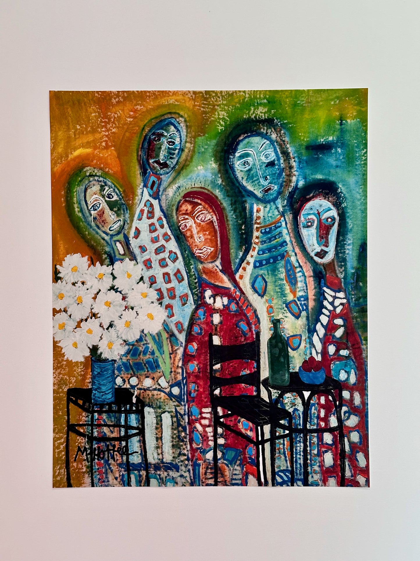 Michael Hoffee Fine Art Giclee Print - Waiting for a Table at Chez Panisse - 20 x 16 Inches